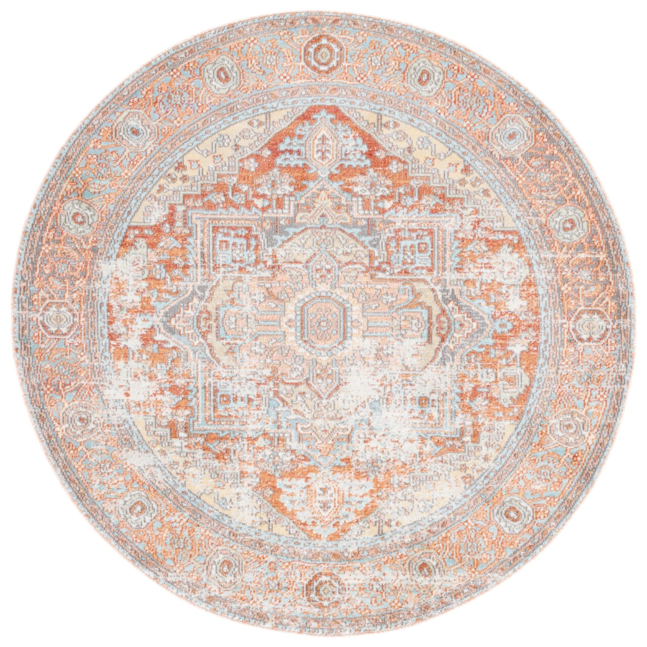 Safavieh Aria Collection Ara580P Rust / Taupe Rug Transitional Area Rug